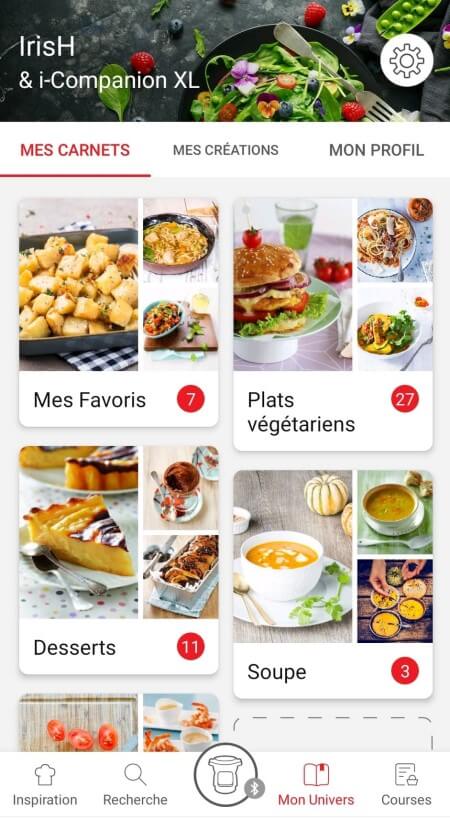 recipes booklets page in the Companion app