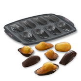 CrispyBake J4172614 Moule à 8 madeleines silicone, Moules individuels